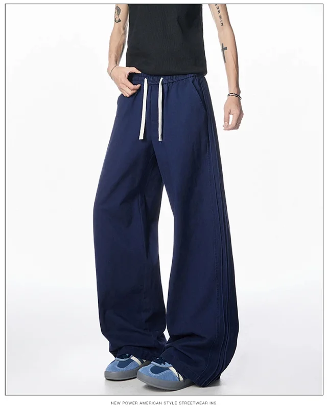 Men's 2025 New American High Street Straight Washed Joggers Detail