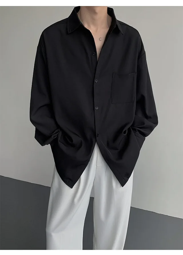 NASA Men's Loose Solid-Long Sleeve Shirt Detail