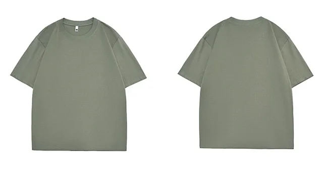240g Heavyweight Cotton T-Shirt White/Black Unisex Large Size G Detail