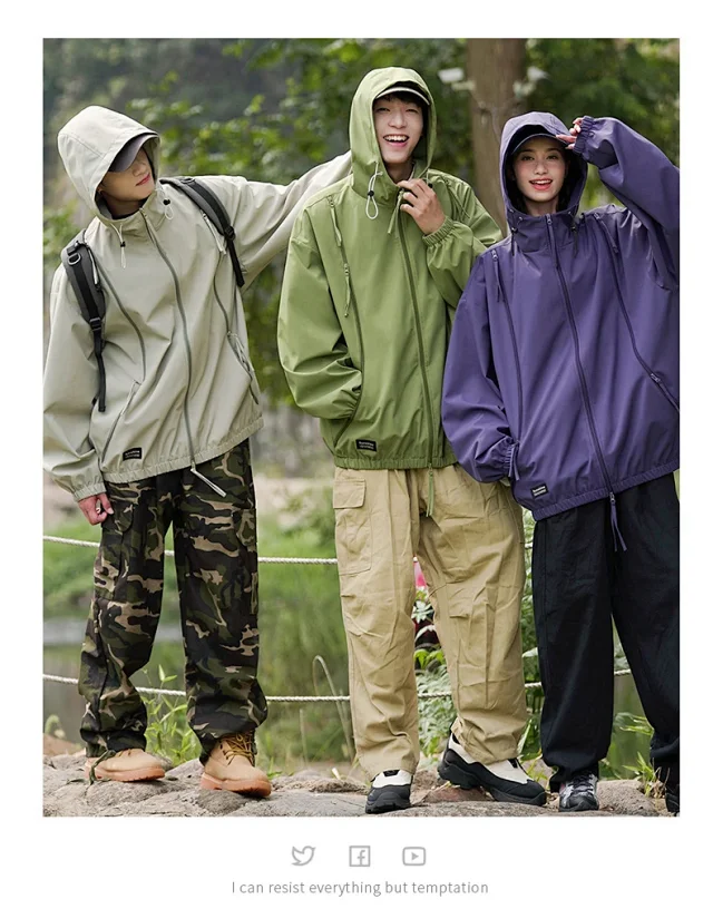 Spring/Autumn New Jackets Unisex Hooded Outerwear Detail