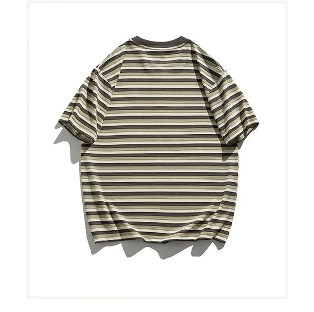 2025 Men's Striped Color - Blocked Tee Detail