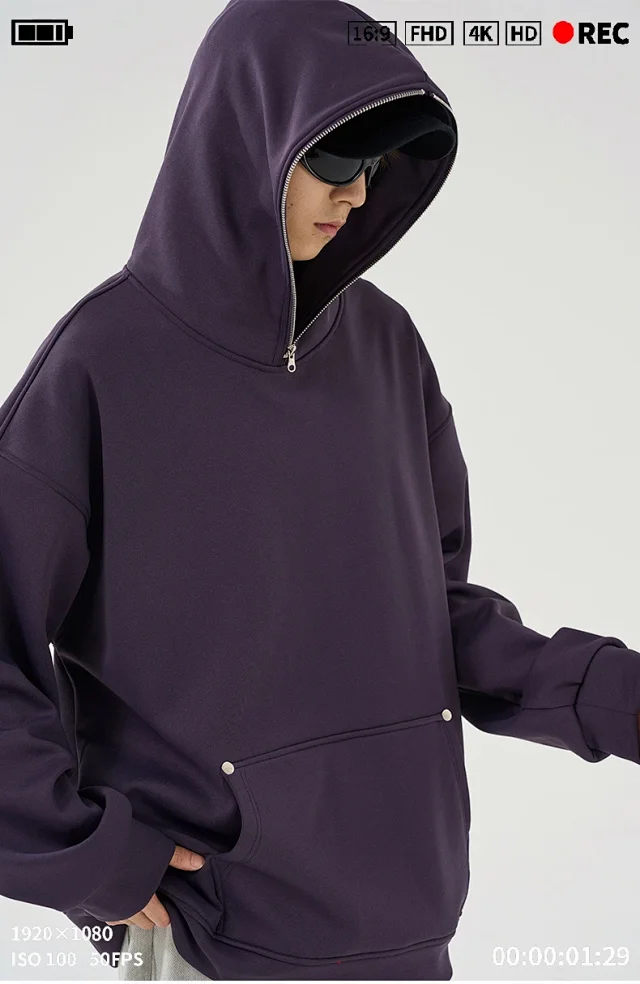 Men's Hoodie with Fleece Detail