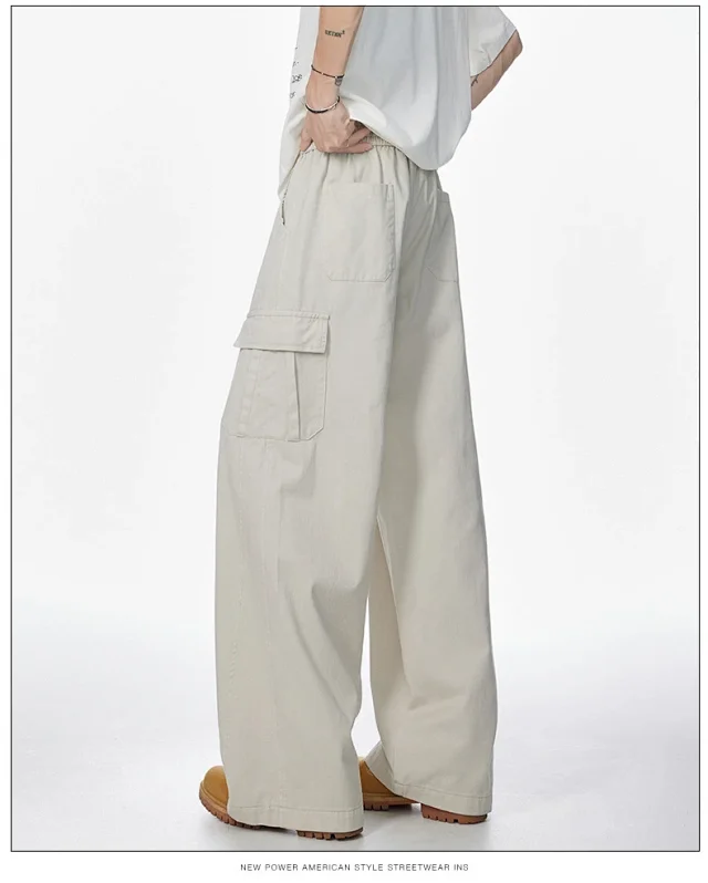 Unisex Vintage Cotton Cargo Pants Detail