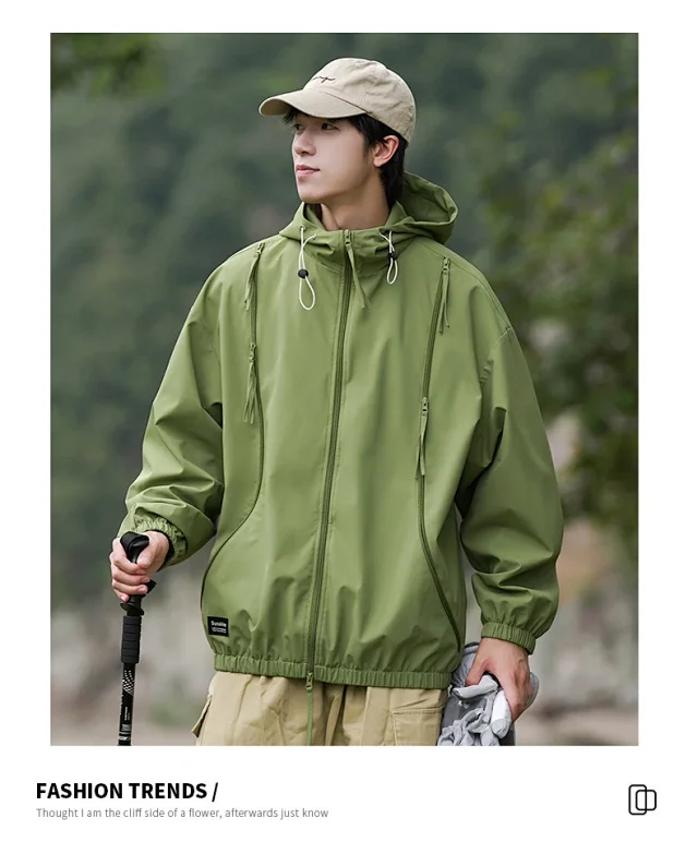 Spring/Autumn New Jackets Unisex Hooded Outerwear Detail