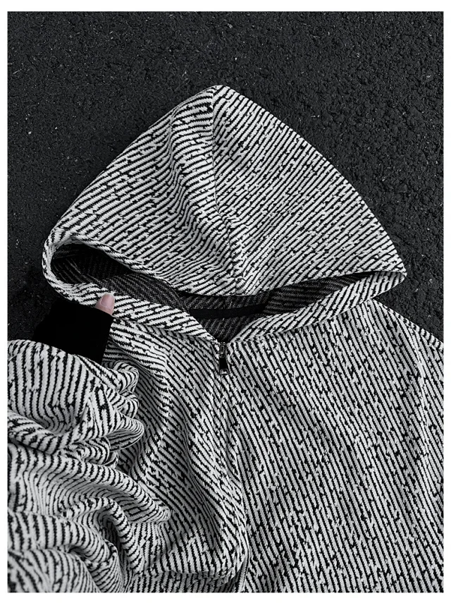 Men's Tweed Stripe Hoodie Detail
