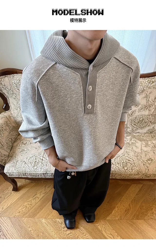 Men's Vintage Knit Hoodie Detail