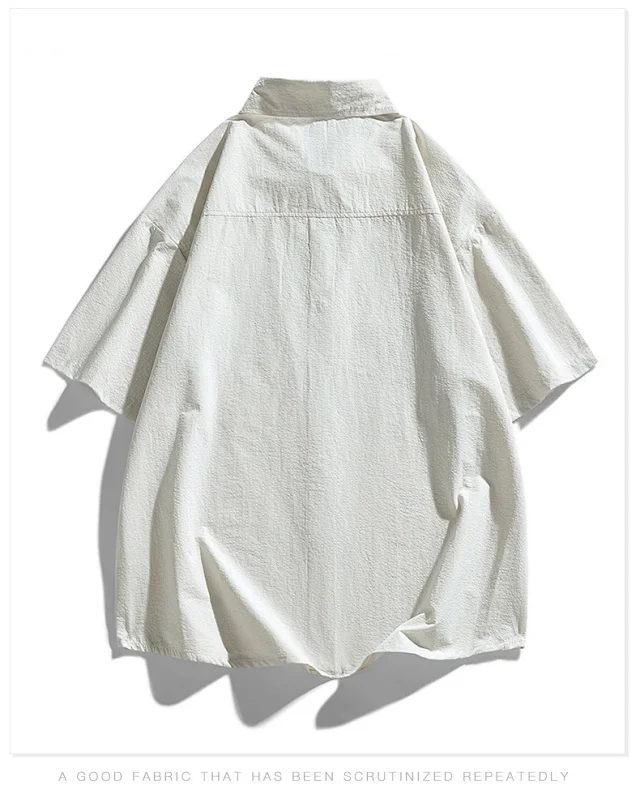 2025 Summer Hong Kong Style Couple's Loose Shirt Detail