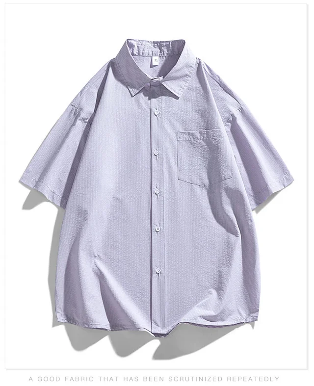 2025 Summer Hong Kong Style Couple's Loose Shirt Detail