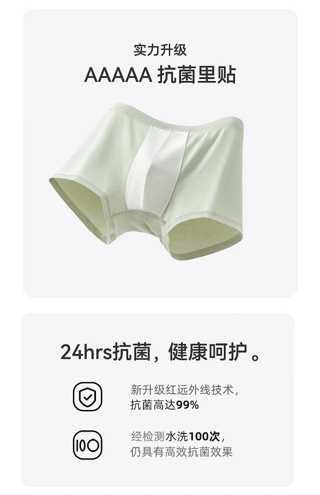60s Cotton Men's Breathable Boxer Briefs Detail