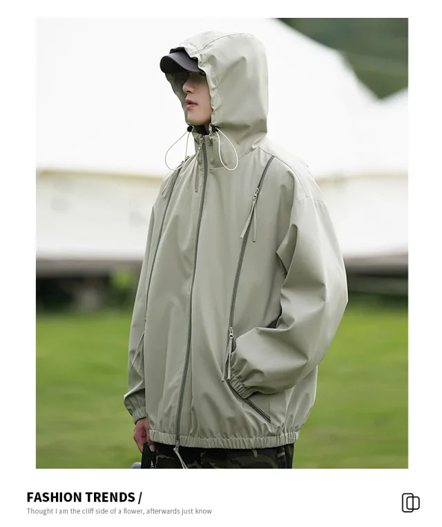 Spring/Autumn New Jackets Unisex Hooded Outerwear Detail