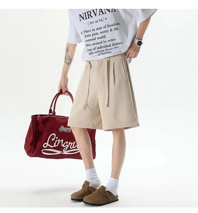 Men's Summer New Solid Color Five-point Shorts Detail