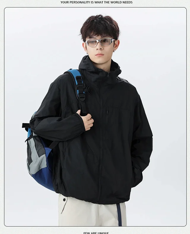 Unisex Summer UV-Resistant Hooded Skin Coat Detail