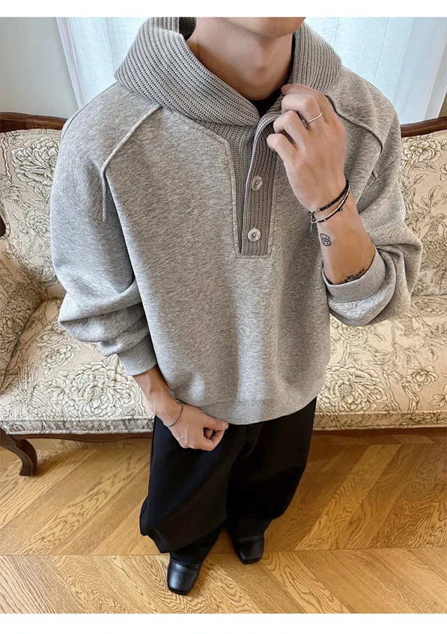 Men's Vintage Knit Hoodie Detail
