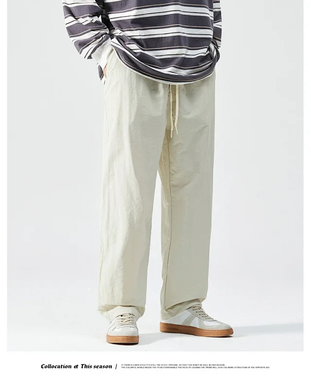 Men's Retro Loose Straight Trousers Detail
