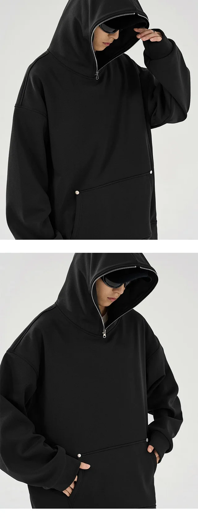 Men's Hoodie with Fleece Detail
