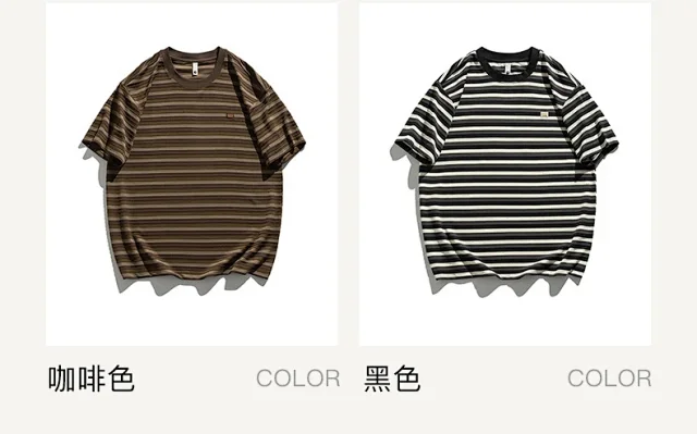 2025 Men's Striped Color - Blocked Tee Detail