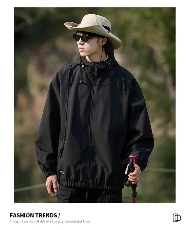 Spring/Autumn New Jackets Unisex Hooded Outerwear Detail