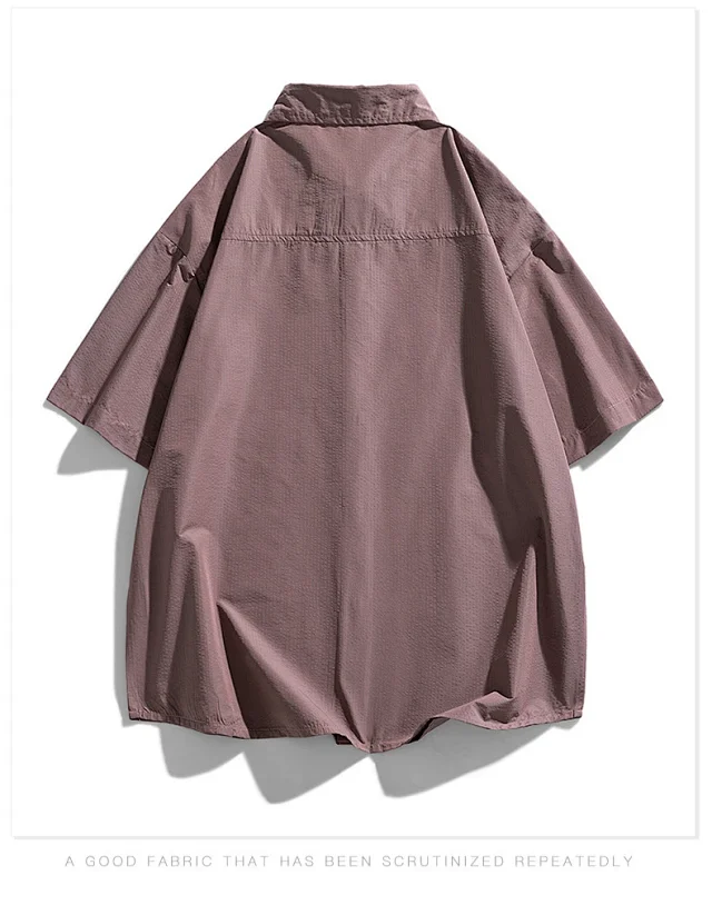 2025 Summer Hong Kong Style Couple's Loose Shirt Detail