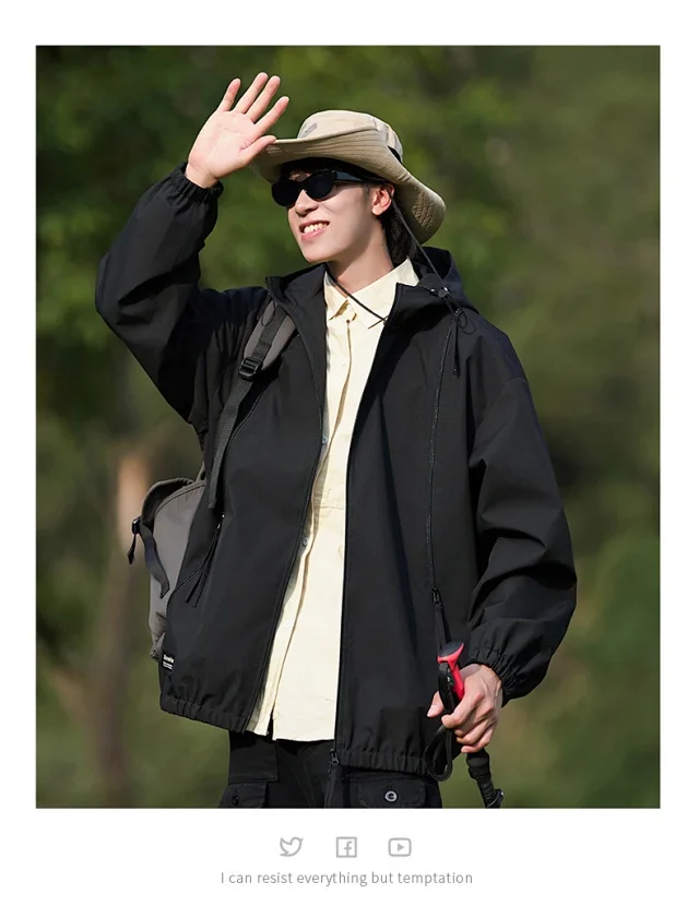 Spring/Autumn New Jackets Unisex Hooded Outerwear Detail