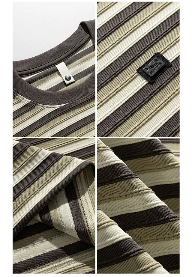 2025 Men's Striped Color - Blocked Tee Detail