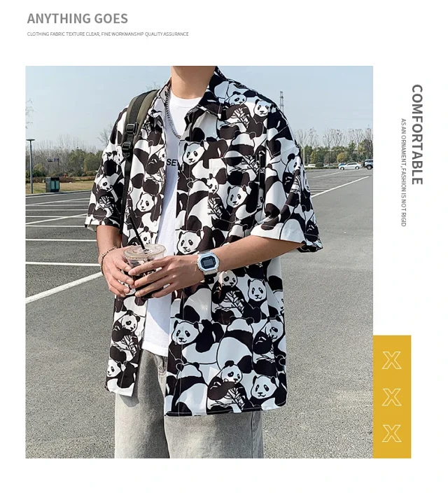 Trendy Floral Shirt (Unisex, Summer, Loose, Ice Silk, Couple, Unique Design) Detail
