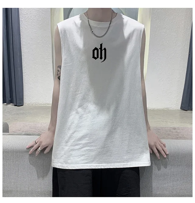 Men's Cotton Sleeveless Gym Tank Top Detail