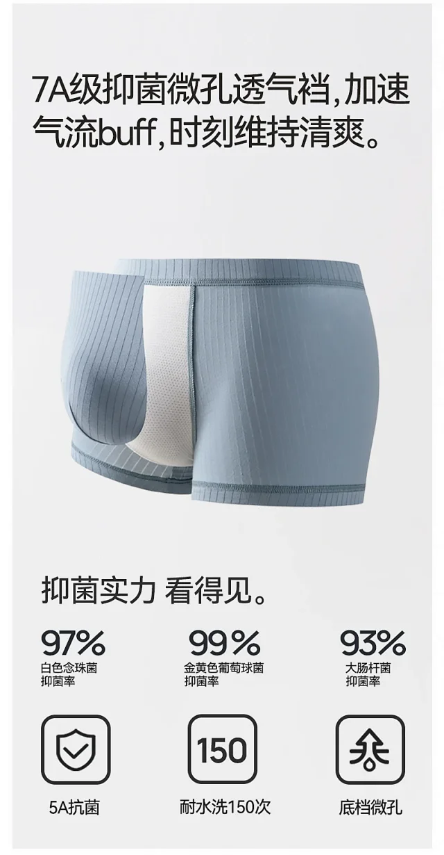 Men's Cotton A-Class: 7A Antibacterial, Loose Detail