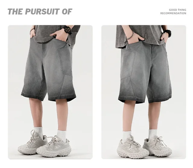 Men's Retro Denim Shorts Detail