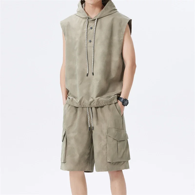 Men's Summer Sportswear Set with Vest & Shorts