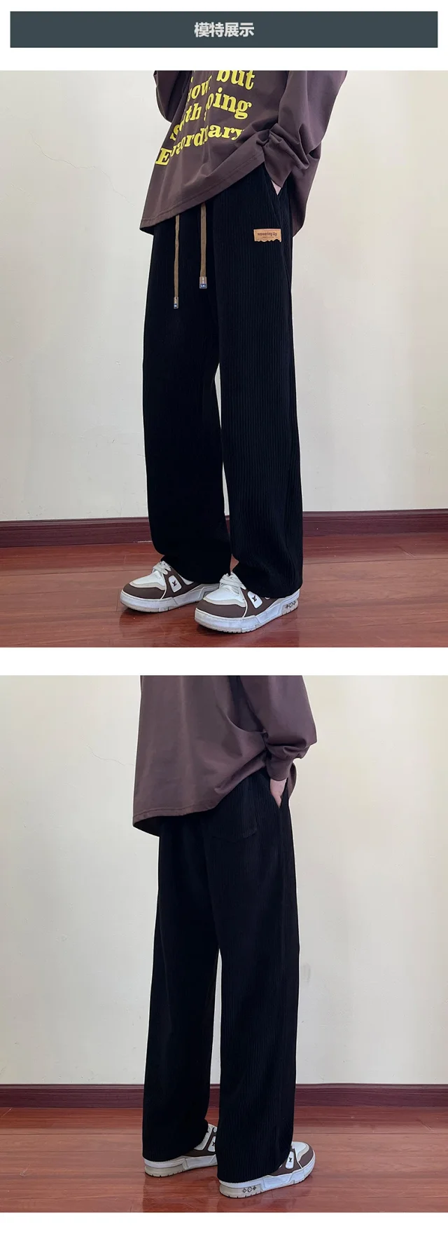 NASA Corduroy Pants: Men's Loose Straight Legs Detail