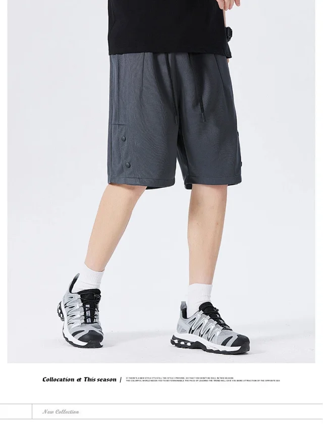 American Trendy Brand Snap Button Shorts for Men - Summer 2025 New Detail