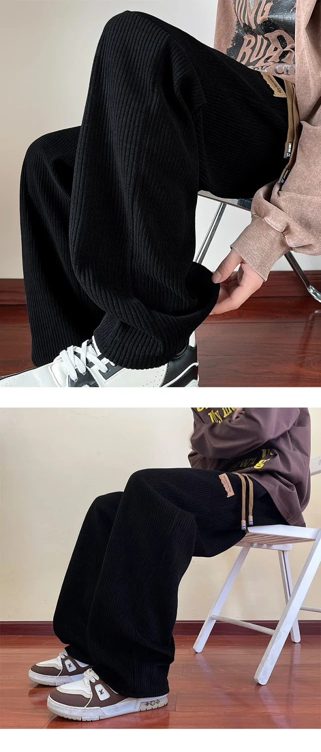 NASA Corduroy Pants: Men's Loose Straight Legs Detail