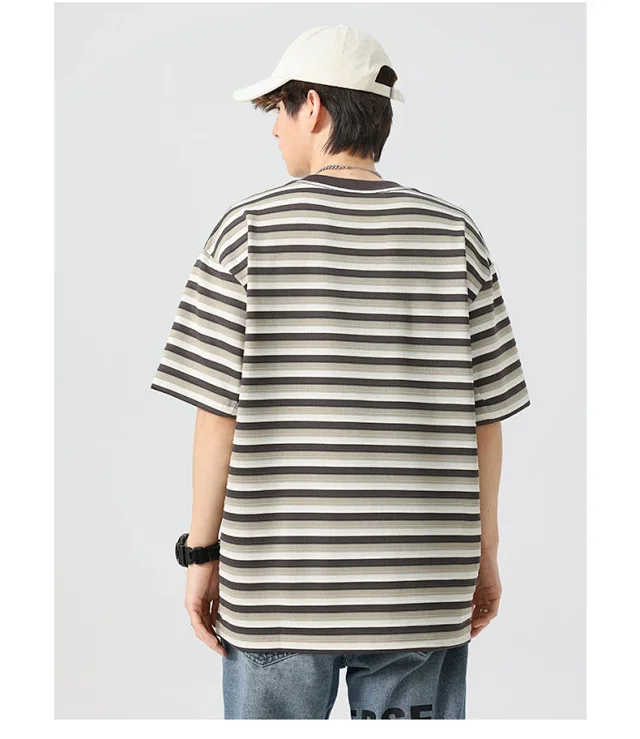 2025 Men's Striped Color - Blocked Tee Detail