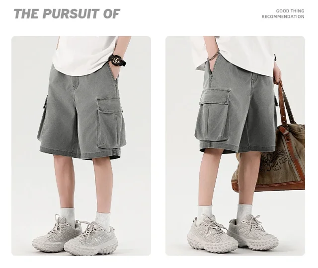 Summer Men's Denim Shorts Detail