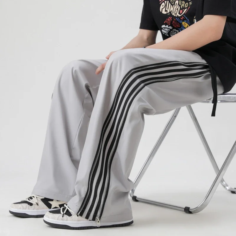 Men's Trendy Sporty Wide - Leg Stripe Sweatpants