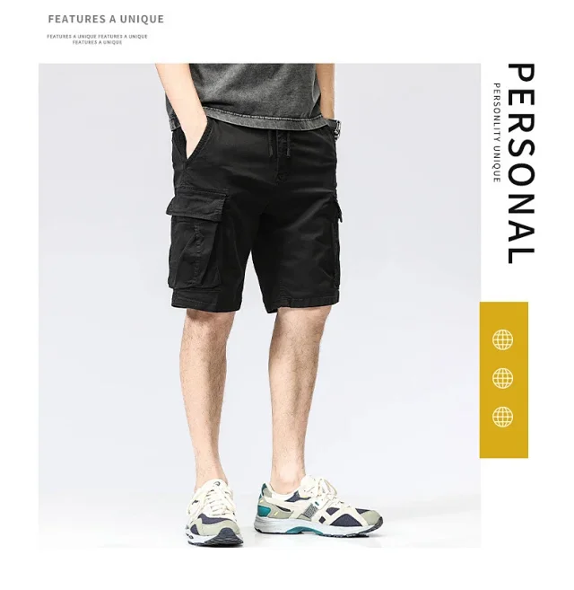 Men's Summer American Cargo Shorts Detail