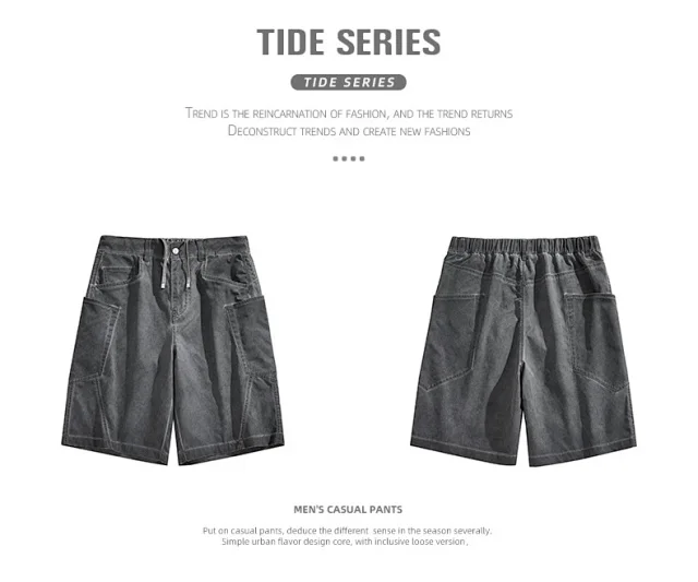 Men's Retro Denim Shorts Detail