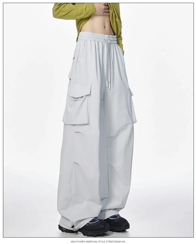 Unisex Summer Cool Parachute Cargo Pants Detail