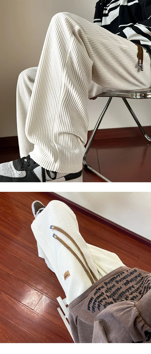 NASA Corduroy Pants: Men's Loose Straight Legs Detail