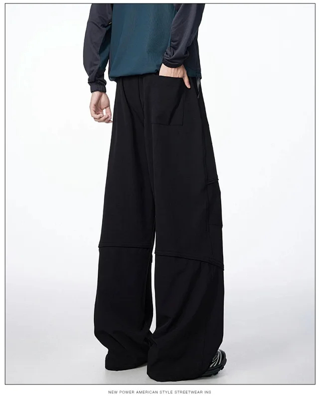 Trendy Straight Wide-Leg Pants Detail