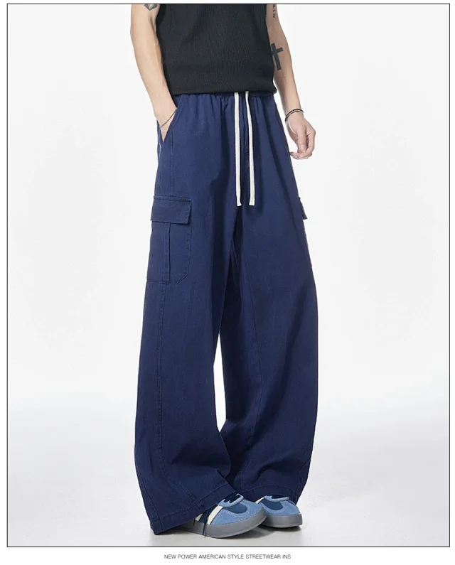 Unisex Vintage Cotton Cargo Pants Detail