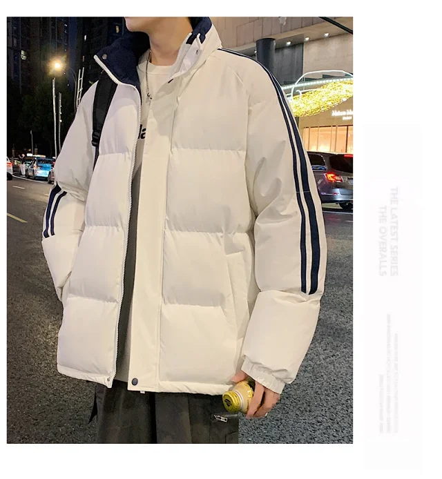 Unisex Three-Stripe Winter Puffer Detail