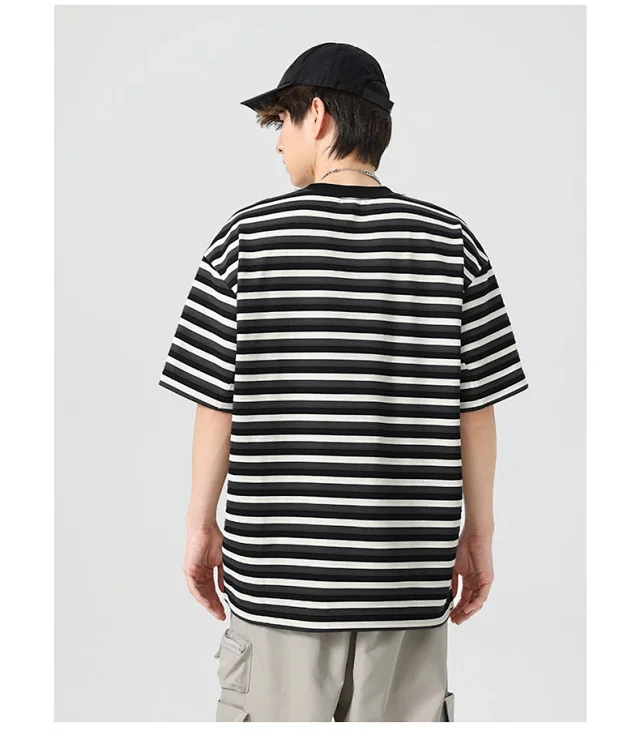 2025 Men's Striped Color - Blocked Tee Detail