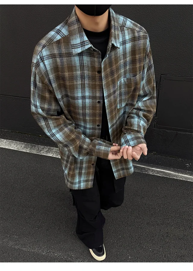 Vintage Checkered Shirt Jacket Detail