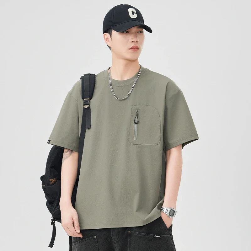 Japanese Workwear Men's T - Shirt 2025 Summer