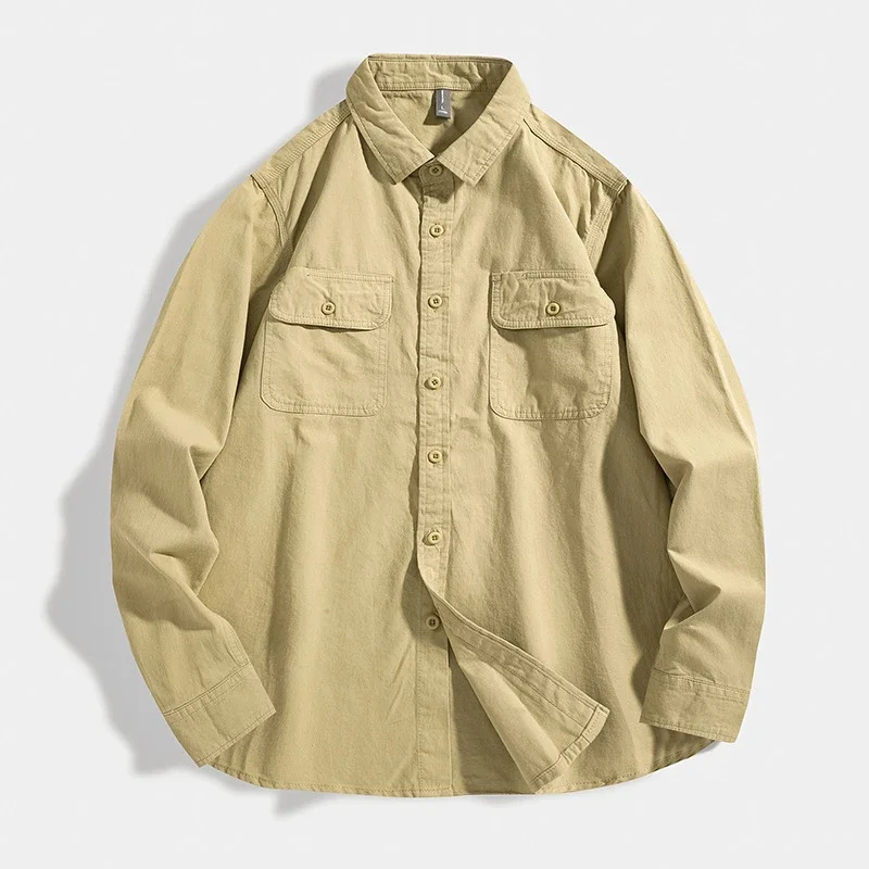 Autumn Retro Multi - Pocket Work Shirt