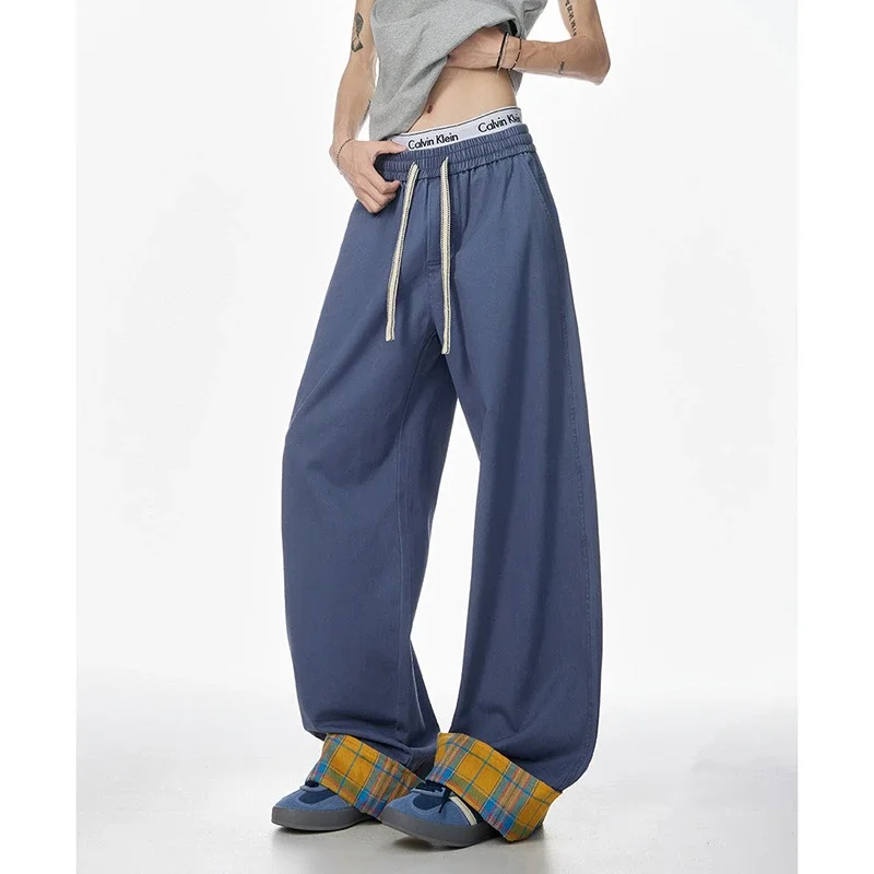Men's Retro Loose Plaid Pants