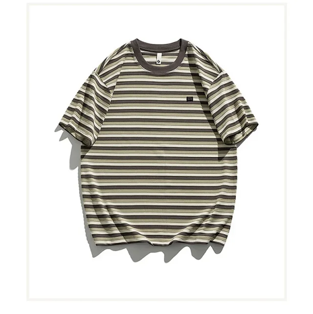 2025 Men's Striped Color - Blocked Tee Detail