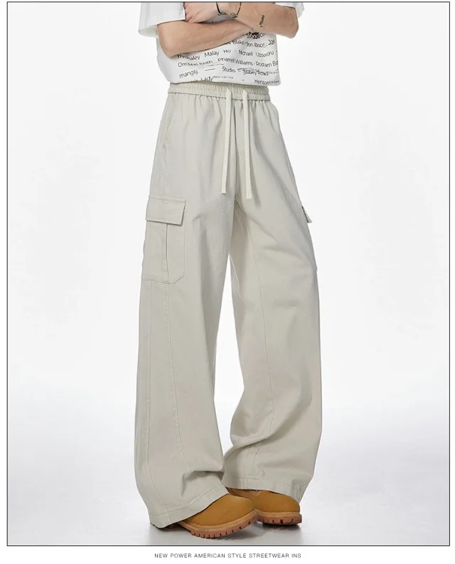 Unisex Vintage Cotton Cargo Pants Detail