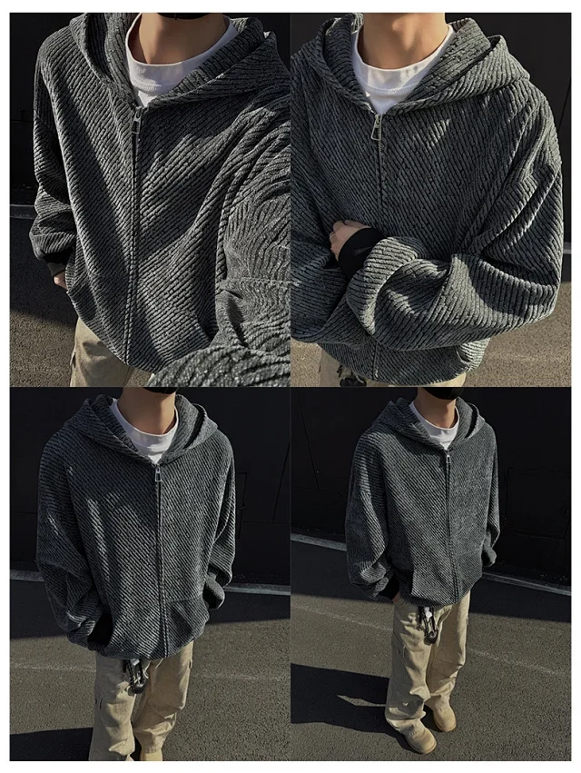 Men's Tweed Stripe Hoodie Detail